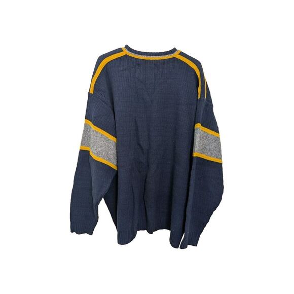 Vintage Y2K Avirex Men's Pullover Sweater Spellout Navy Blue Size 3XL V-neck. - Picture 2 of 6